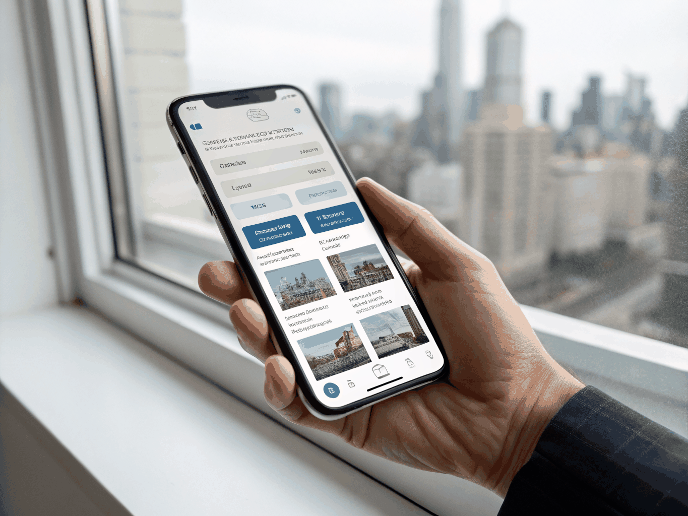 Smartphone screen showing a property inspection report with clear photo documentation and maintenance checklist